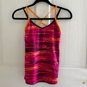 Sports tank with built in non padded bra top.